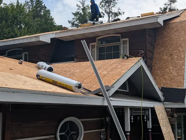 Roof replacement with new OSB roof decking