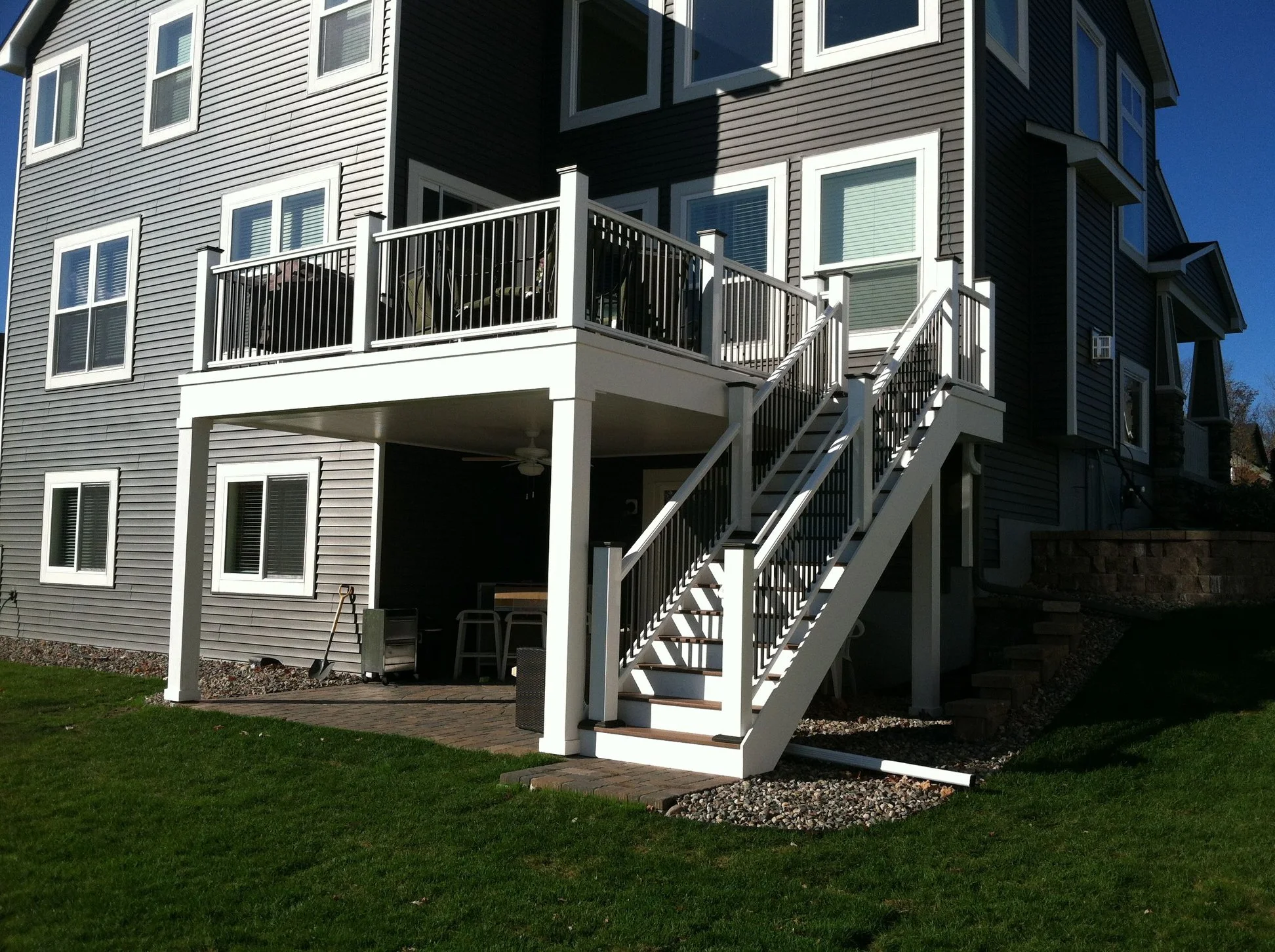 Custom deck built for a luxury home in St. Paul